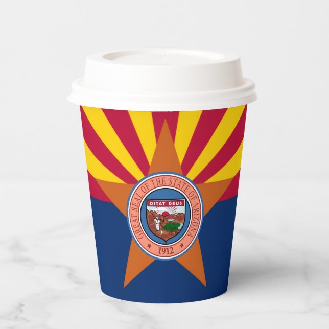 Gobelets En Papier Arizonan Flag & Seal, Flag of Arizona (Gauche)