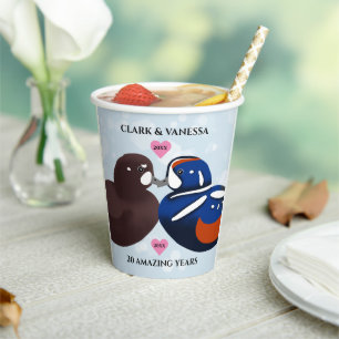 Gobelets En Papier Arlequin Canard Amateur Chaque année Anniversaire