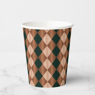 Gobelets En Papier Arlequin plié, COUPES DE PARTI Brown-Noir-PAPIER
