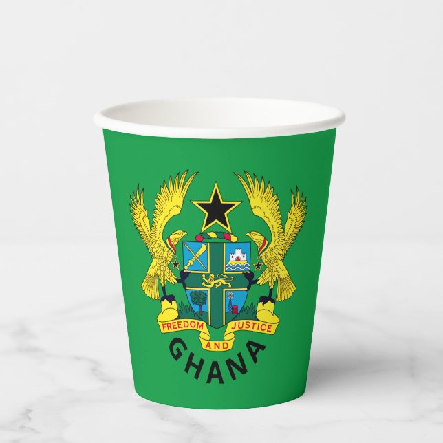 Gobelets En Papier Armoiries du Ghana (Recto)