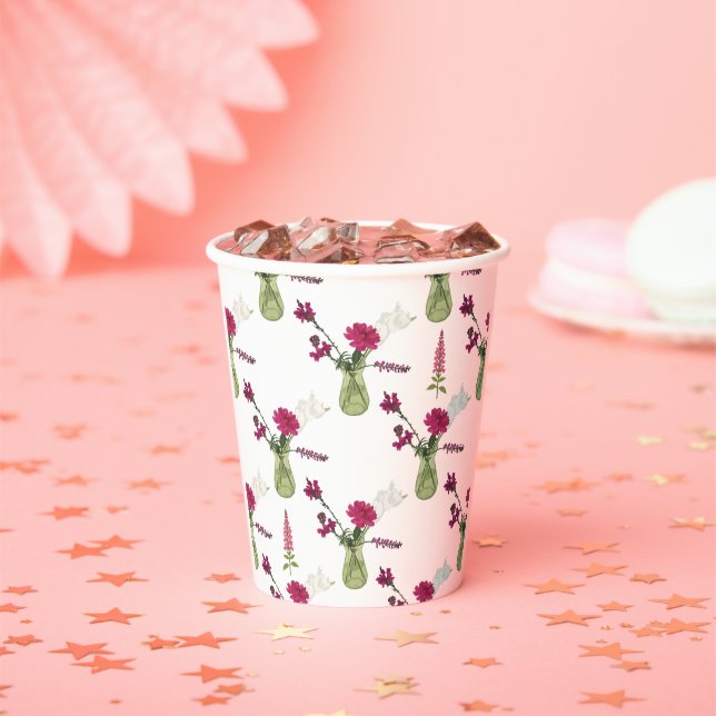 Gobelets En Papier Arrangement exotique de fleurs dans le verre (Insitu)