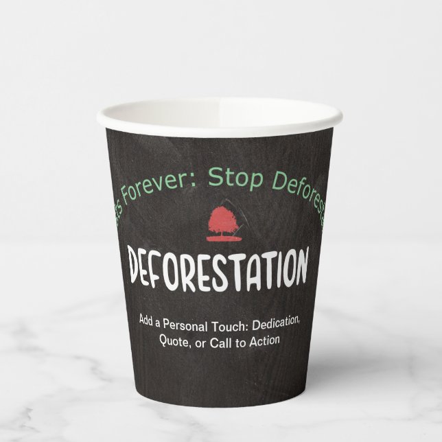 Gobelets En Papier Arrêter la déforestation : écologique (Gauche)