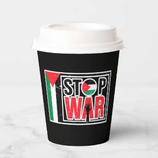 Gobelets En Papier Arrêter la guerre - La vie palestinienne importe -