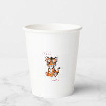 🐯Art de bébé tigre avec papillons roses -