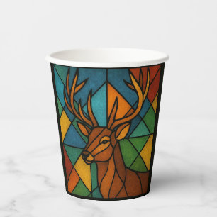 Gobelets En Papier Art de verre teinté de style Tiffany Cerf Vintage