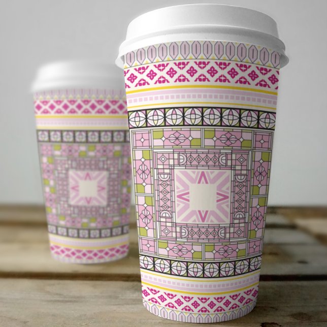 Gobelets En Papier Art ethnique (ethnic traditional style kids,adult party stationery, birthday party use and throw paper cups)