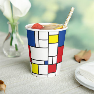 Gobelets En Papier Art Moderne Géométrique Minimaliste De Stijl Mondr