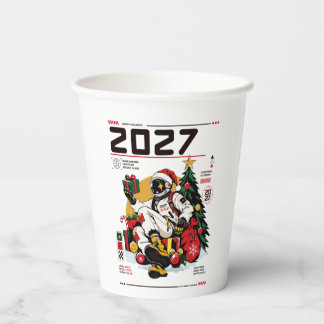 Gobelets En Papier Astronaute de Noël dans l'espace 2027