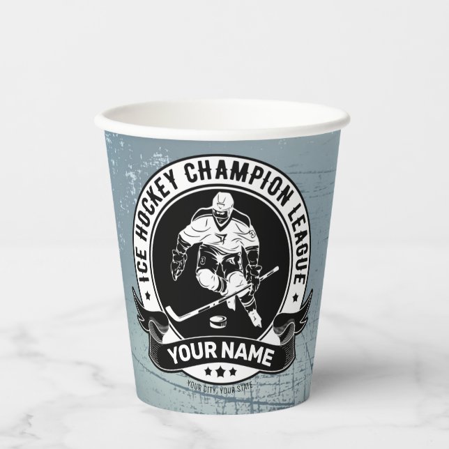 Gobelets En Papier Athlétisme de hockey (Recto)