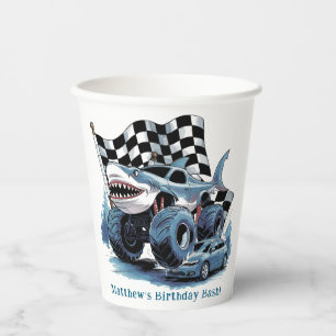 Gobelets En Papier Attaque de requin Camion Monster Anniversaire Bash