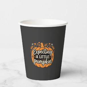 Gobelets En Papier Attendant un Petit Citrouille Halloween Grossesse 