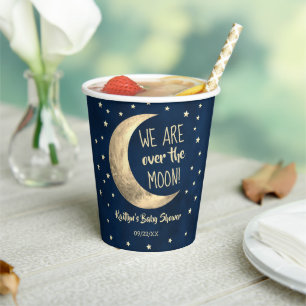 Gobelets En Papier Au-Dessus De La Lune   BABY SHOWER