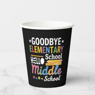 Gobelets En Papier Au revoir école primaire bonjour collège