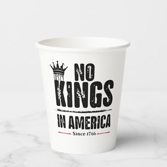 Gobelets En Papier Aucun roi en Amérique Anti Trump Patriotique améri (Recto)