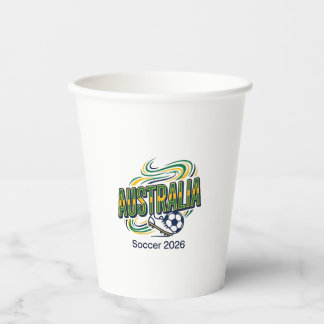 Gobelets En Papier Australie Football 2026 Football Gras Pays Typogra