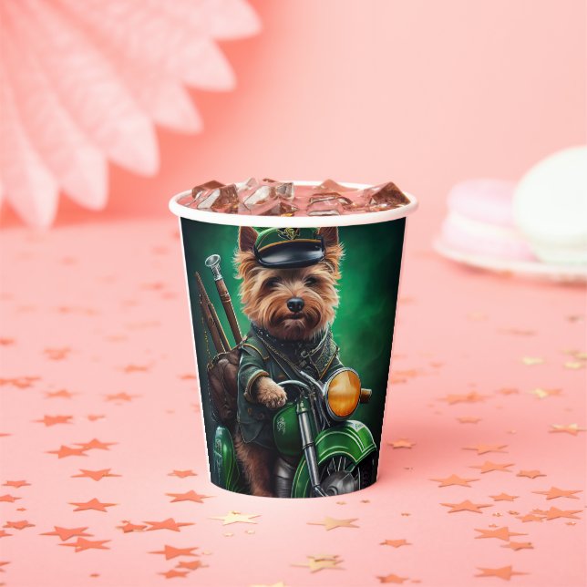 Gobelets En Papier Australien Terrier conduite vélo St. Patrick's Day (Insitu)