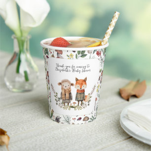 Gobelets En Papier Automne mûre Baby shower forestier