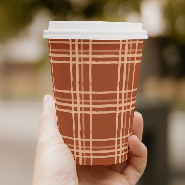 Gobelets En Papier Automne Plaid Un Petit Baby shower Citrouille (Créateur téléchargé)