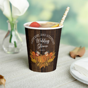 Gobelets En Papier Automne Rustique Citrouille d'automne wedding sho