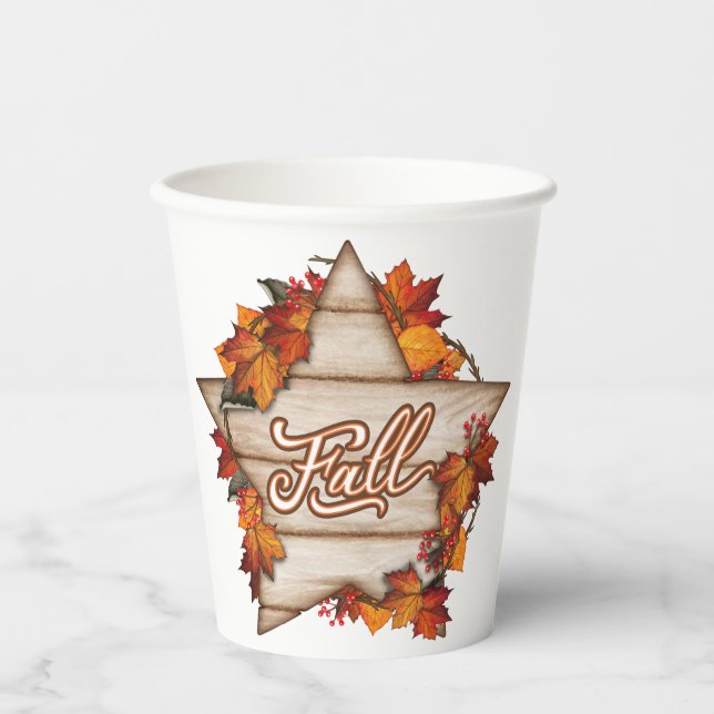 Gobelets En Papier Automne Thanksgiving Automne Harvest Citrouille Sp (Recto)