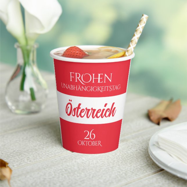 Gobelets En Papier Autriche Fête de l'Indépendance drapeau national a (Insitu)
