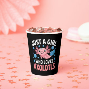 Gobelets En Papier Axolotl Mignon Juste Une Fille Qui Aime Les Axolot