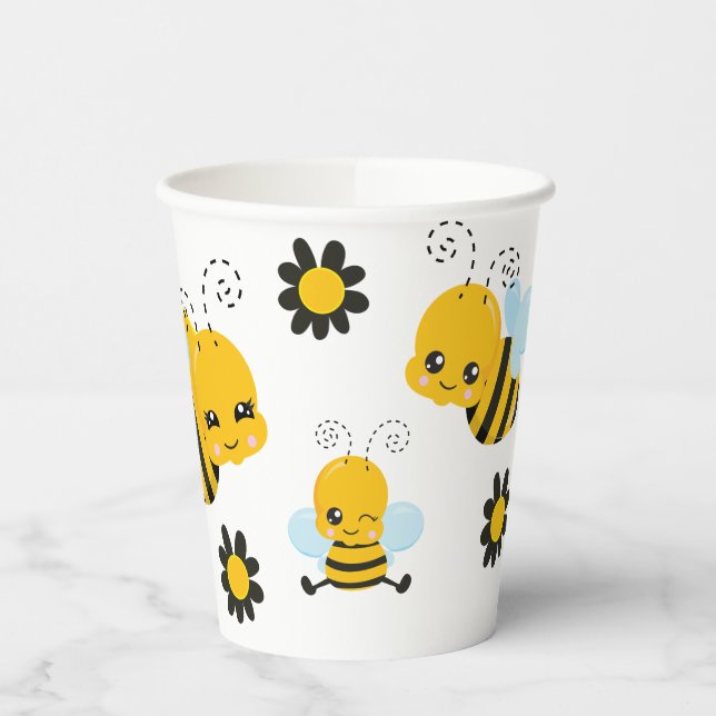 Gobelets En Papier Baby Bee Baby shower Party (Gauche)