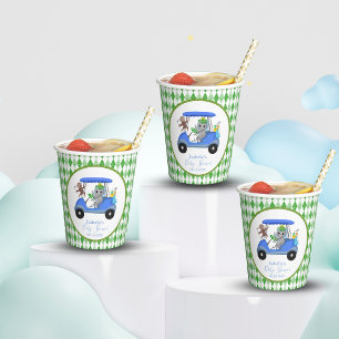 Gobelets En Papier Baby Boy Elephant & Monkey Golf Douche