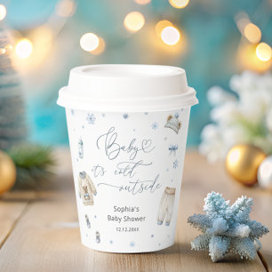 Gobelets En Papier Baby Il Fait Froid Dehors Vêtements D'hiver Baby S