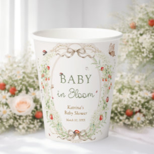 Gobelets En Papier Baby in Bloom Baby Shower Fleur Sauvage Ruban