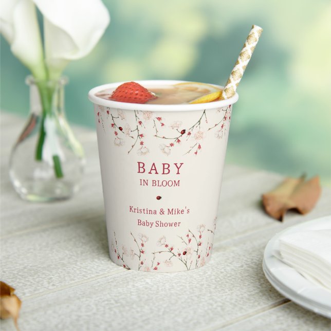 Gobelets En Papier Baby in Bloom Cherry Blossom Baby shower (Insitu)