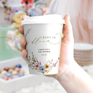 Gobelets En Papier Baby in Bloom Fleur sauvage Boho Baby shower