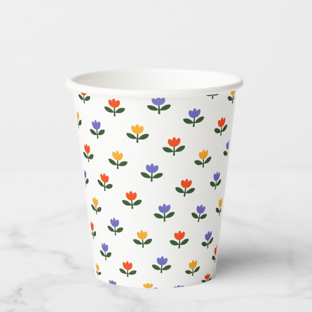Gobelets En Papier Baby in Bloom Tulip Trendy Modern Baby Shower (Recto)