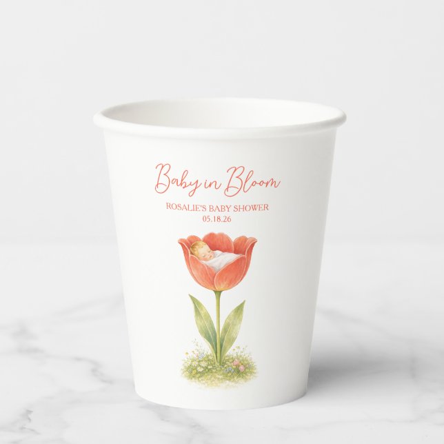 Gobelets En Papier Baby in Bloom Whimsical Garden Boho Baby Shower (Recto)