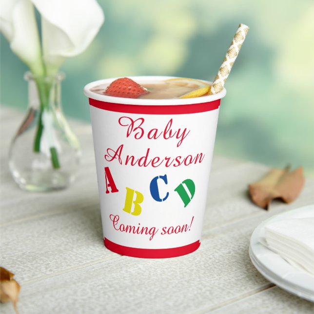 GOBELETS EN PAPIER BABY SHOWER ABC (Insitu)