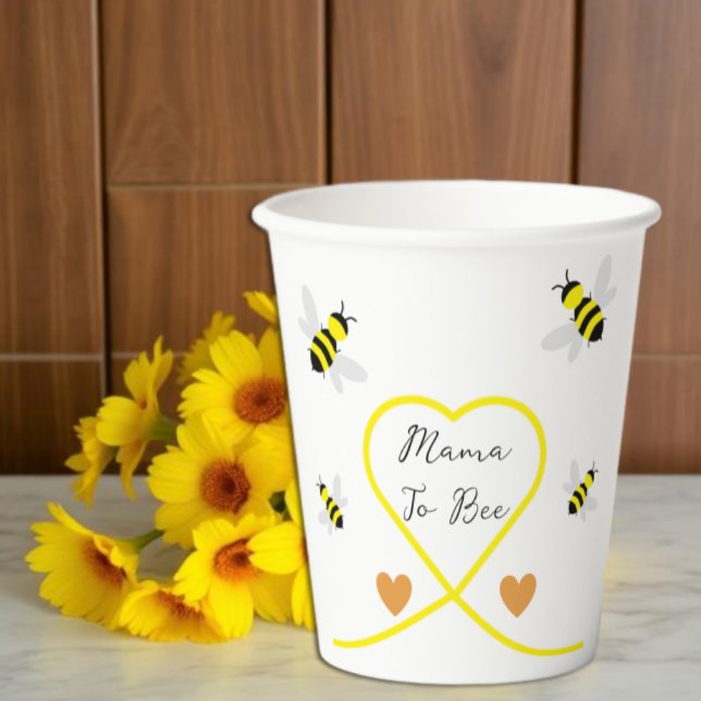 Gobelets En Papier Baby Shower Abeille (Créateur téléchargé)