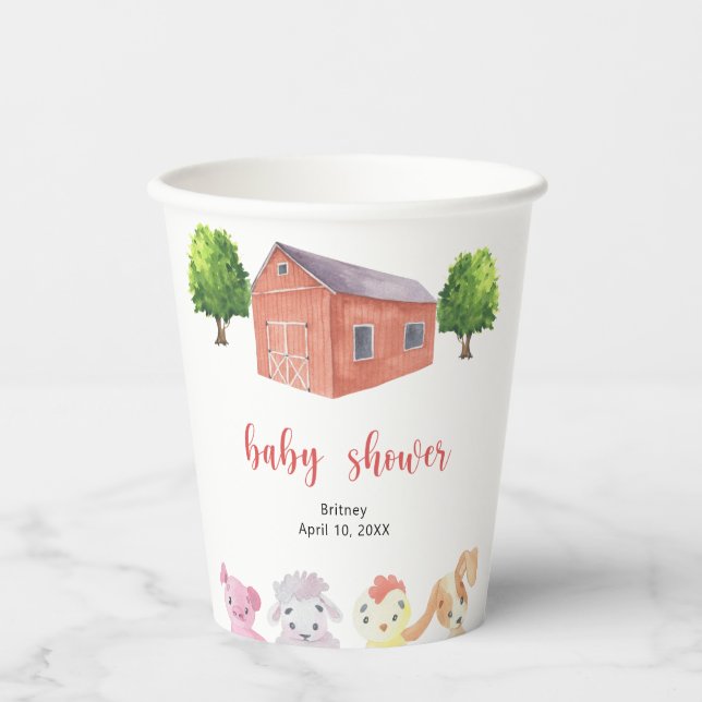 Gobelets En Papier Baby shower agricole - baby shower (Recto)