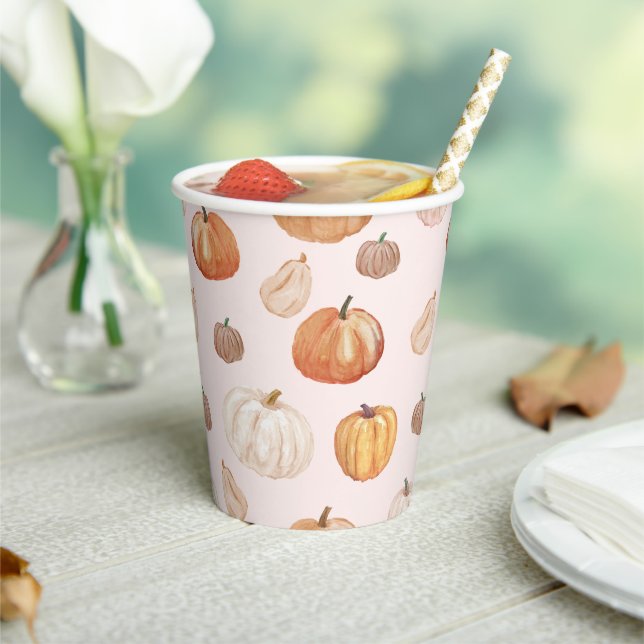Gobelets En Papier Baby shower Automne Petit Citrouille (Insitu)