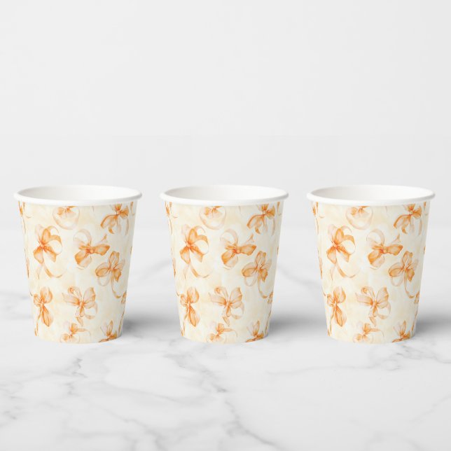 Gobelets En Papier Baby Shower aux Rubans Orange (Multi)