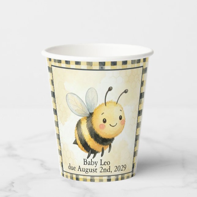 Gobelets En Papier Baby Shower Bee Bug Boy (Recto)