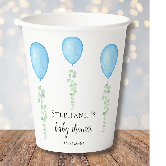Gobelets En Papier Baby shower Bleu (Créateur téléchargé)