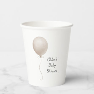 Gobelets En Papier Baby shower Boho Ballot Beige Moderne