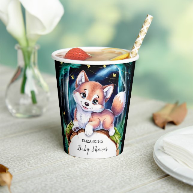 Gobelets En Papier Baby shower Boho Magic Wolf (Insitu)