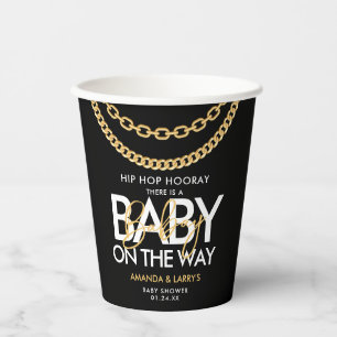 Gobelets En Papier Baby Shower Chaîne en Or Hip Hop