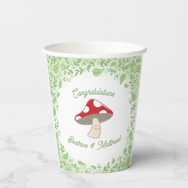 Gobelets En Papier Baby shower champignon (Verso)