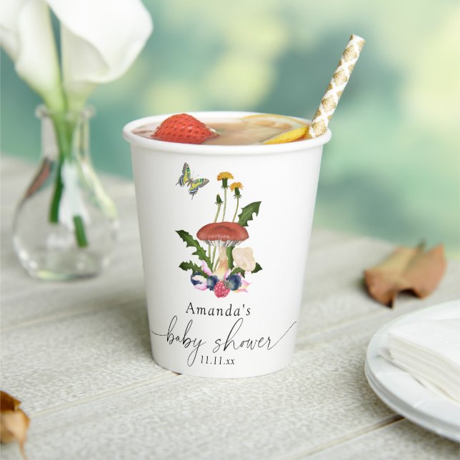 Gobelets En Papier Baby shower champignons (Insitu)