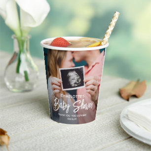 Gobelets En Papier Baby shower Chic Moderne Typographie De Script 2 P