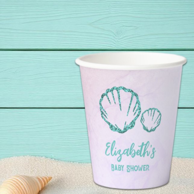 Gobelets En Papier Baby Shower Coquillages (Créateur téléchargé)