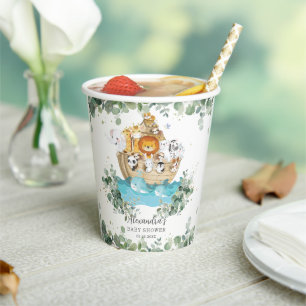 Gobelets En Papier Baby shower d'arche de Noé de verdure Anniversaire