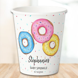 Gobelets En Papier Baby shower d'arrosage pour bébé Donut